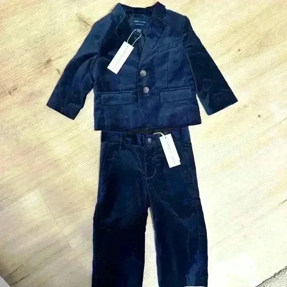 The velvet party suit and pants Janie and Jack size 12-18m NWT - Picture 1 of 9